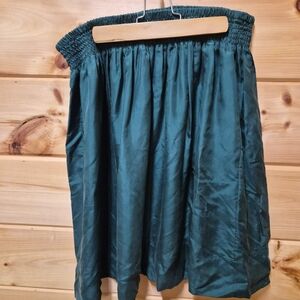 Talbots Teal Smocked-Waist Circle Skirt